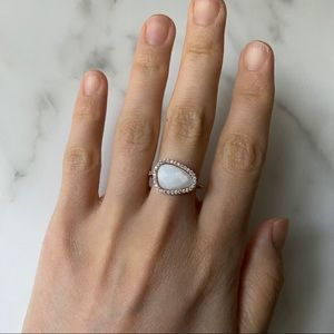 Melanie Auld Mother of Pearl Pave Gold Ring